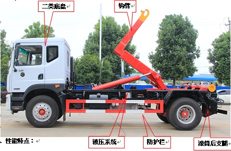 國六東風天錦小三軸勾臂垃圾車 國六東風天錦小三軸勾臂垃圾車